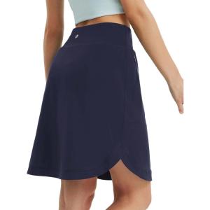 imagebaleaf Skorts for Women 20quot Golf Athletic Tennis Skirts Knee Length Pickleball Hiking Casual Skort Zipper Pockets UPF50Navy Blue