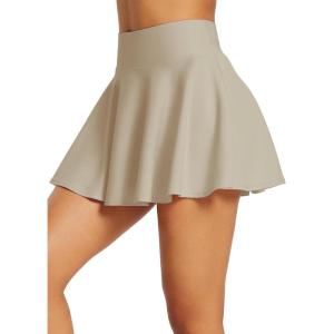 imagebaleaf Womens Tennis Skirts High Waisted Tummy Control Pleated Athletic Golf Skorts Skirts for Running with 2 PocketsKhaki