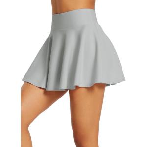 imagebaleaf Womens Tennis Skirts High Waisted Tummy Control Pleated Athletic Golf Skorts Skirts for Running with 2 PocketsLight Gray
