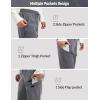 imagebaleaf Mens Fleece Lined Hiking Cargo Pants Softshell Water Resistant Snow Thermal Pants Winter Insulate with Zipper PocketDark Gray