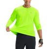imagebaleaf Mens Mountain Bike Shirts Long Sleeve Loosefit Cycling Jersey Zipper Pocket UPF 50 Workout Hiking Athletic RunningFluorescent Green