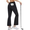 imagebaleaf Womens 26quot29quot Work Pants Stretchy Golf Lightweight Stretch Flare Dress Pant Pockets Bussiness UPF 5026inblack