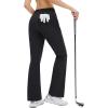 imagebaleaf Womens 26quot29quot Work Pants Stretchy Golf Lightweight Stretch Flare Dress Pant Pockets Bussiness UPF 5029inblack