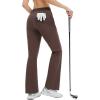 imagebaleaf Womens 26quot29quot Work Pants Stretchy Golf Lightweight Stretch Flare Dress Pant Pockets Bussiness UPF 5029indark Brown