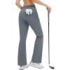 imagebaleaf Womens 26quot29quot Work Pants Stretchy Golf Lightweight Stretch Flare Dress Pant Pockets Bussiness UPF 5029indark Gray