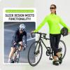 imagebaleaf Womens Lightweight Running Jacket Sun Protection Athletic Full Zip Long Sleeve Shirts UPF 50 Pockets CyclingFluorescent Green