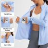 imagebaleaf Womens Lightweight Running Jacket Sun Protection Athletic Full Zip Long Sleeve Shirts UPF 50 Pockets CyclingLight Blue