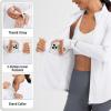 imagebaleaf Womens Lightweight Running Jacket Sun Protection Athletic Full Zip Long Sleeve Shirts UPF 50 Pockets CyclingWhite