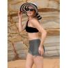 imagebaleaf Womens Swim Shorts 3quot High Waisted Swimsuit Tummy Control Bottoms Ruched Side Board Shorts with PocketDark Gray