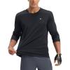 imagebaleaf Mens Mountain Bike Shirts Long Sleeve Loosefit Cycling Jersey Zipper Pocket UPF 50 Workout Hiking Athletic RunningBlack