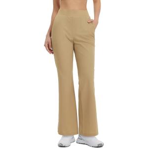 imagebaleaf Womens 26quot29quot Work Pants Stretchy Golf Lightweight Stretch Flare Dress Pant Pockets Bussiness UPF 5029inbrown