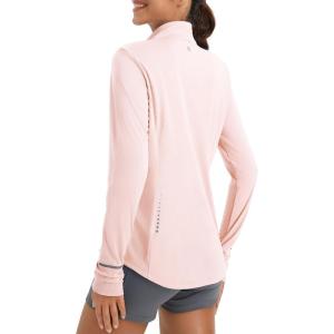 imagebaleaf Womens Lightweight Running Jacket Sun Protection Athletic Full Zip Long Sleeve Shirts UPF 50 Pockets CyclingLight Pink