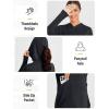 imagebaleaf Womens Sun Shirts UPF 50 Hoodie Long Sleeve Spf UV Shirt Lightweight Quick Dry Hiking Zip PocketBlack