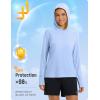 imagebaleaf Womens Sun Shirts UPF 50 Hoodie Long Sleeve Spf UV Shirt Lightweight Quick Dry Hiking Zip PocketLight Blue