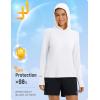 imagebaleaf Womens Sun Shirts UPF 50 Hoodie Long Sleeve Spf UV Shirt Lightweight Quick Dry Hiking Zip PocketWhite