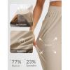 imagebaleaf Womens Travel Pants with Zipper Pockets Stretchy Work Pants Business Casual Slacks Golf Pants Dressy with PocketsKhaki