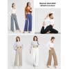 imagebaleaf Womens Wide Leg Dress Pants Stretch High Waist Yoga Pants Casual Slacks Pockets Pull On Travel Petite Plus SizeDark Grey