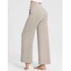 imagebaleaf Womens Wide Leg Dress Pants Stretch High Waist Yoga Pants Casual Slacks Pockets Pull On Travel Petite Plus SizeKhaki