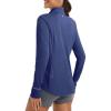 imagebaleaf Womens Lightweight Running Jacket Sun Protection Athletic Full Zip Long Sleeve Shirts UPF 50 Pockets CyclingNavy Blue