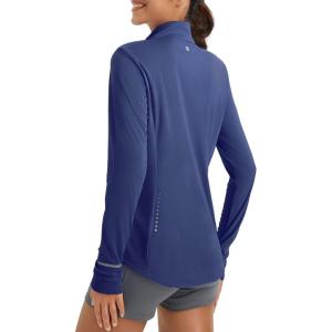 imagebaleaf Womens Lightweight Running Jacket Sun Protection Athletic Full Zip Long Sleeve Shirts UPF 50 Pockets CyclingNavy Blue