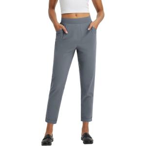 imagebaleaf Womens Travel Pants with Zipper Pockets Stretchy Work Pants Business Casual Slacks Golf Pants Dressy with PocketsDark Grey