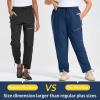 imagebaleaf Plus Size Pants for Women Hiking Cargo Water Resistant UPF 50 Cargo Joggers Zipper PocketsNavy Blue
