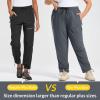 imagebaleaf Plus Size Pants for Women Hiking Cargo Water Resistant UPF 50 Cargo Joggers Zipper PocketsPlum Kitten