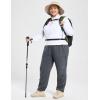 imagebaleaf Plus Size Pants for Women Hiking Cargo Water Resistant UPF 50 Cargo Joggers Zipper PocketsPlum Kitten