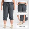 imagebaleaf Plus Size Pants for Women Hiking Cargo Water Resistant UPF 50 Cargo Joggers Zipper PocketsPlum Kitten