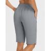 imagebaleaf Womens 13 Knee Length Hiking Shorts Quick Dry Water Resistant Lightweight Bermuda with PocketsFrost Grey