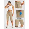 imagebaleaf Womens 15quot Long Shorts Below The Knee Capri Hiking Cargo Shorts Lightweight Quick Dry Elastic Waist for Casual15inbrown