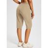 imagebaleaf Womens 15quot Long Shorts Below The Knee Capri Hiking Cargo Shorts Lightweight Quick Dry Elastic Waist for Casual15inbrown