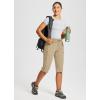 imagebaleaf Womens 15quot Long Shorts Below The Knee Capri Hiking Cargo Shorts Lightweight Quick Dry Elastic Waist for Casual15inbrown