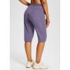 imagebaleaf Womens 15quot Long Shorts Below The Knee Capri Hiking Cargo Shorts Lightweight Quick Dry Elastic Waist for Casual15indark Purple