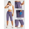 imagebaleaf Womens 15quot Long Shorts Below The Knee Capri Hiking Cargo Shorts Lightweight Quick Dry Elastic Waist for Casual15indark Purple