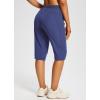 imagebaleaf Womens 15quot Long Shorts Below The Knee Capri Hiking Cargo Shorts Lightweight Quick Dry Elastic Waist for Casual15inestate Blue