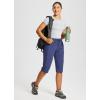 imagebaleaf Womens 15quot Long Shorts Below The Knee Capri Hiking Cargo Shorts Lightweight Quick Dry Elastic Waist for Casual15inestate Blue