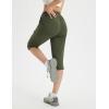 imagebaleaf Womens 15quot Long Shorts Below The Knee Capri Hiking Cargo Shorts Lightweight Quick Dry Elastic Waist for Casual17indark Army Green