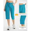 imagebaleaf Womens 15quot Long Shorts Below The Knee Capri Hiking Cargo Shorts Lightweight Quick Dry Elastic Waist for Casual17inglacier Blue