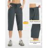 imagebaleaf Womens 15quot Long Shorts Below The Knee Capri Hiking Cargo Shorts Lightweight Quick Dry Elastic Waist for Casual17ingrey