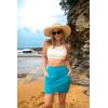 imagebaleaf Womens 2025 17quot Swim Skirt Bottoms High Waisted Modest Bathing Suit Skirt Tummy Control Swim BottomsAqua Blue 17 B
