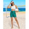 imagebaleaf Womens 5quot Swim Board Shorts High Waisted Quick Dry UPF 50 Swimsuit Swimming Bottoms with Boxer Liner Zipper PocketsGreen