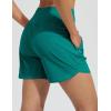 imagebaleaf Womens 5quot Swim Board Shorts High Waisted Quick Dry UPF 50 Swimsuit Swimming Bottoms with Boxer Liner Zipper PocketsGreen