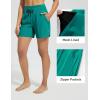 imagebaleaf Womens 5quot Swim Board Shorts High Waisted Quick Dry UPF 50 Swimsuit Swimming Bottoms with Boxer Liner Zipper PocketsGreen