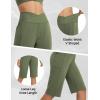 imagebaleaf Womens Bermuda Long Shorts 14quot Knee Length Capris High Waisted Athletic Shorts with Pockets Summer Stretch LooseArmy Green