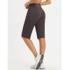 imagebaleaf Womens Bermuda Long Shorts 14quot Knee Length Capris High Waisted Athletic Shorts with Pockets Summer Stretch LooseSeal Brown