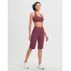 imagebaleaf Womens Bermuda Long Shorts 14quot Knee Length Capris High Waisted Athletic Shorts with Pockets Summer Stretch LooseWine Red
