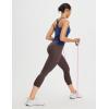 imagebaleaf Womens Capri Leggings with 3 Pockets Tummy Control 21quot Inseam Workout Capris Yoga PantsSeal Brown