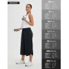 imagebaleaf Womens Capri Pants Wide Leg Athletic Yoga Capris with Pockets Quick Dry Hiking Pants Loose Lounge Summer UPF 50Black