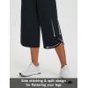 imagebaleaf Womens Capri Pants Wide Leg Athletic Yoga Capris with Pockets Quick Dry Hiking Pants Loose Lounge Summer UPF 50Black